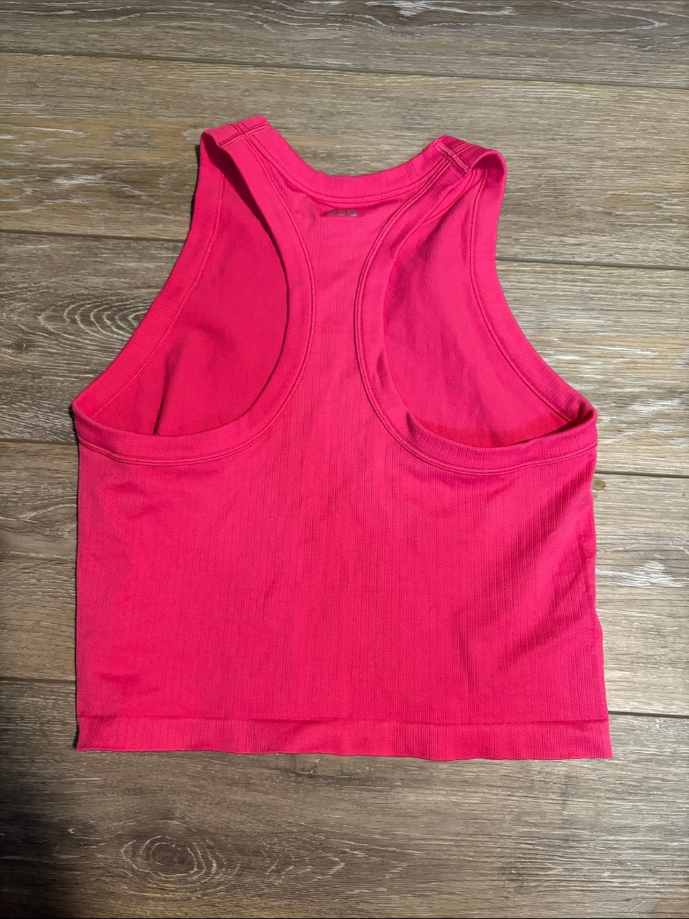 DSG Ribbed Racerback Crop Tank - Bright Pink - Picture 2 of 3